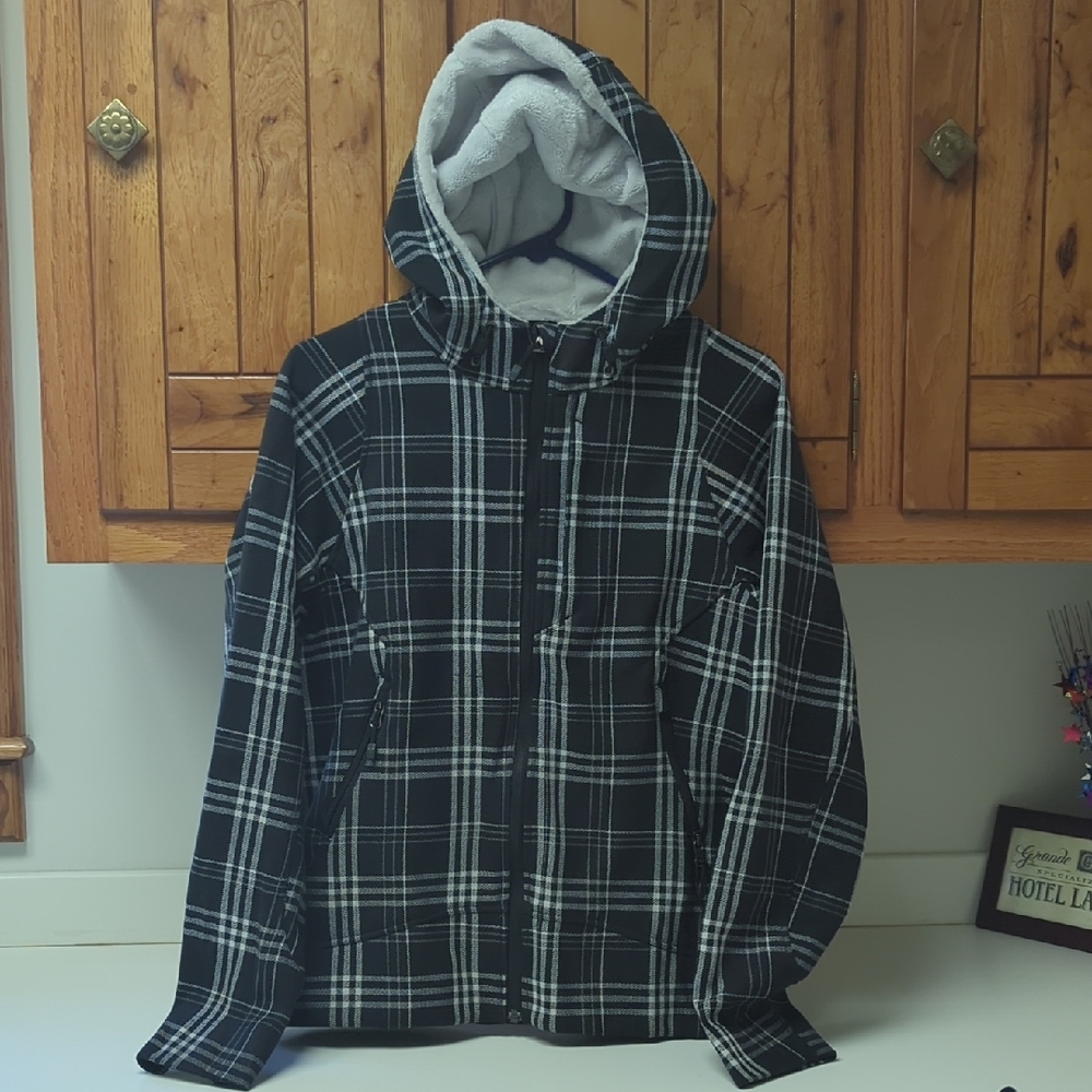 Spyder Black and White Plaid Jacket